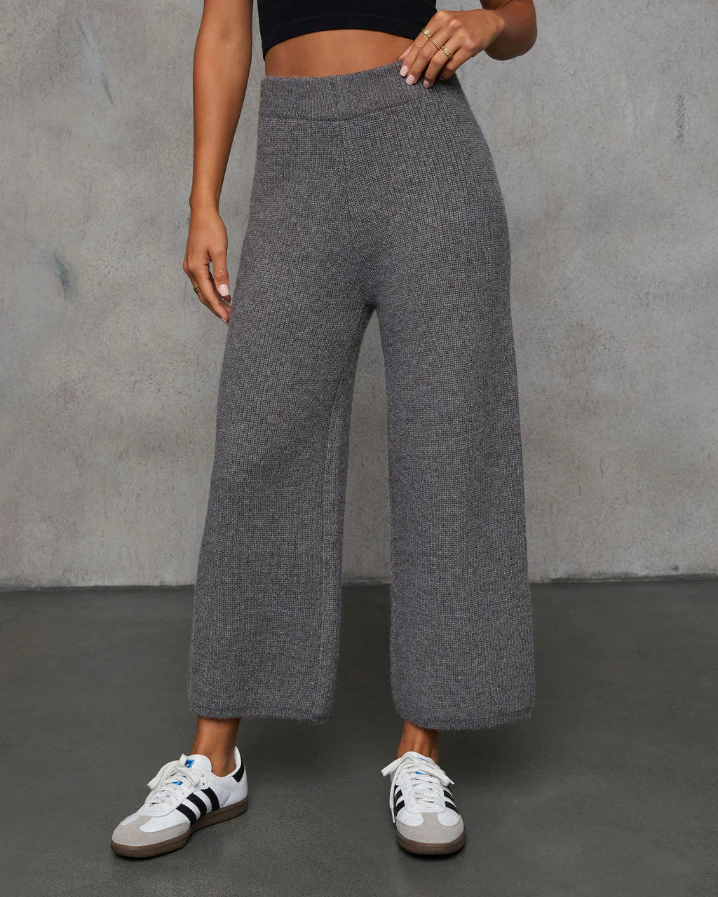 Always Cozy Ribbed Wide Leg Pants