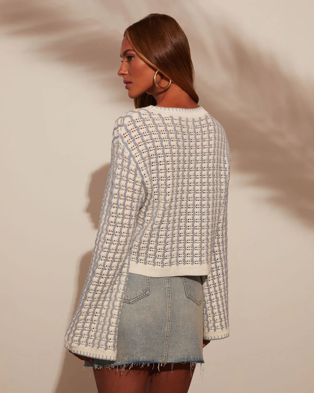 Amani Wide Sleeve Gingham Pullover