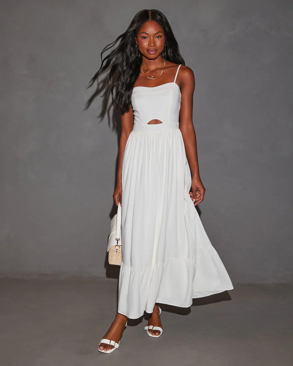 Eleanor A-Line Front Cutout Maxi Dress