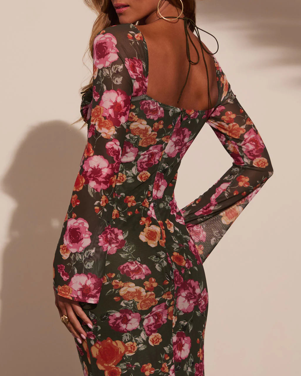 Katarina Floral Print Halter Neck Midi Dress