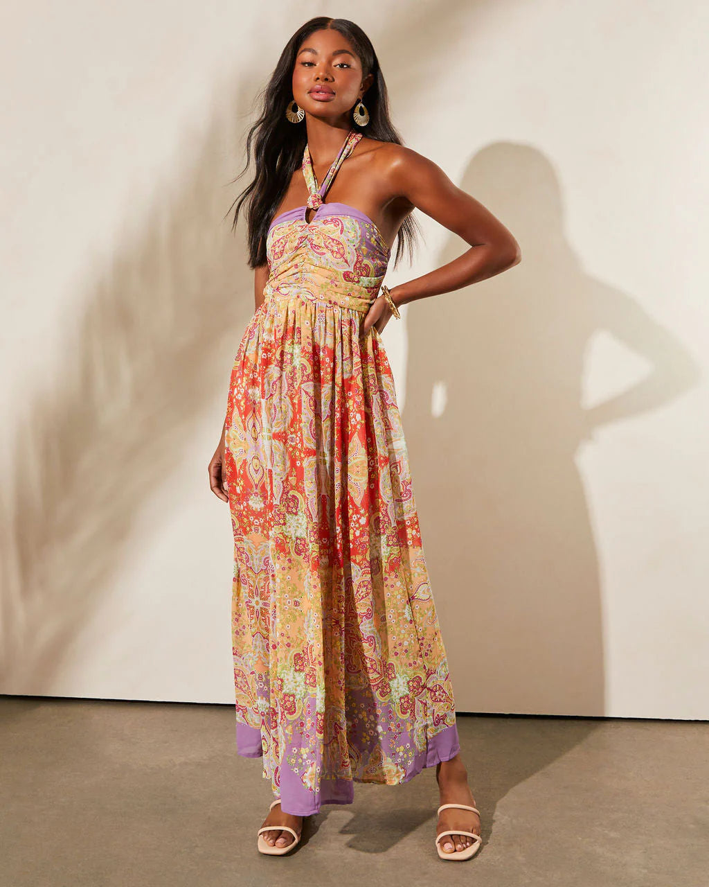 Medford Printed Halter Maxi Dress