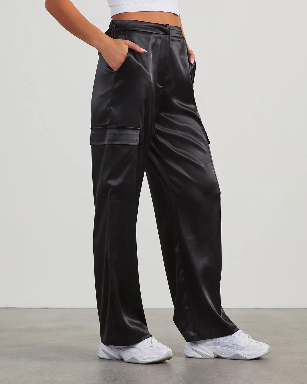 Adriano Satin Cargo Pants