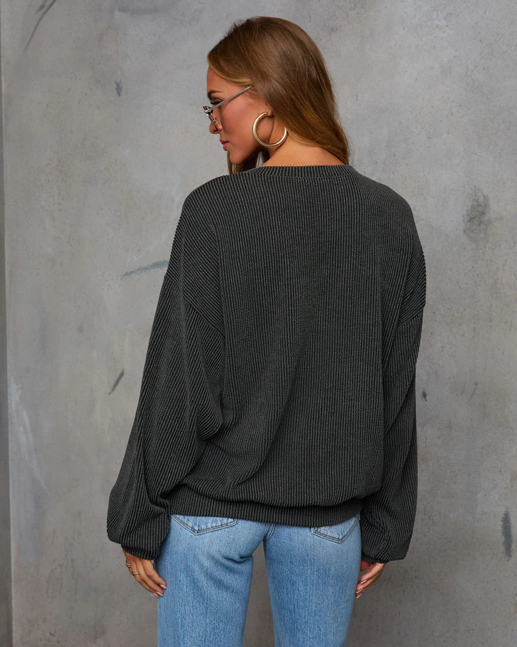 Home Town Rep Ribbed Oversized Sweatshirt