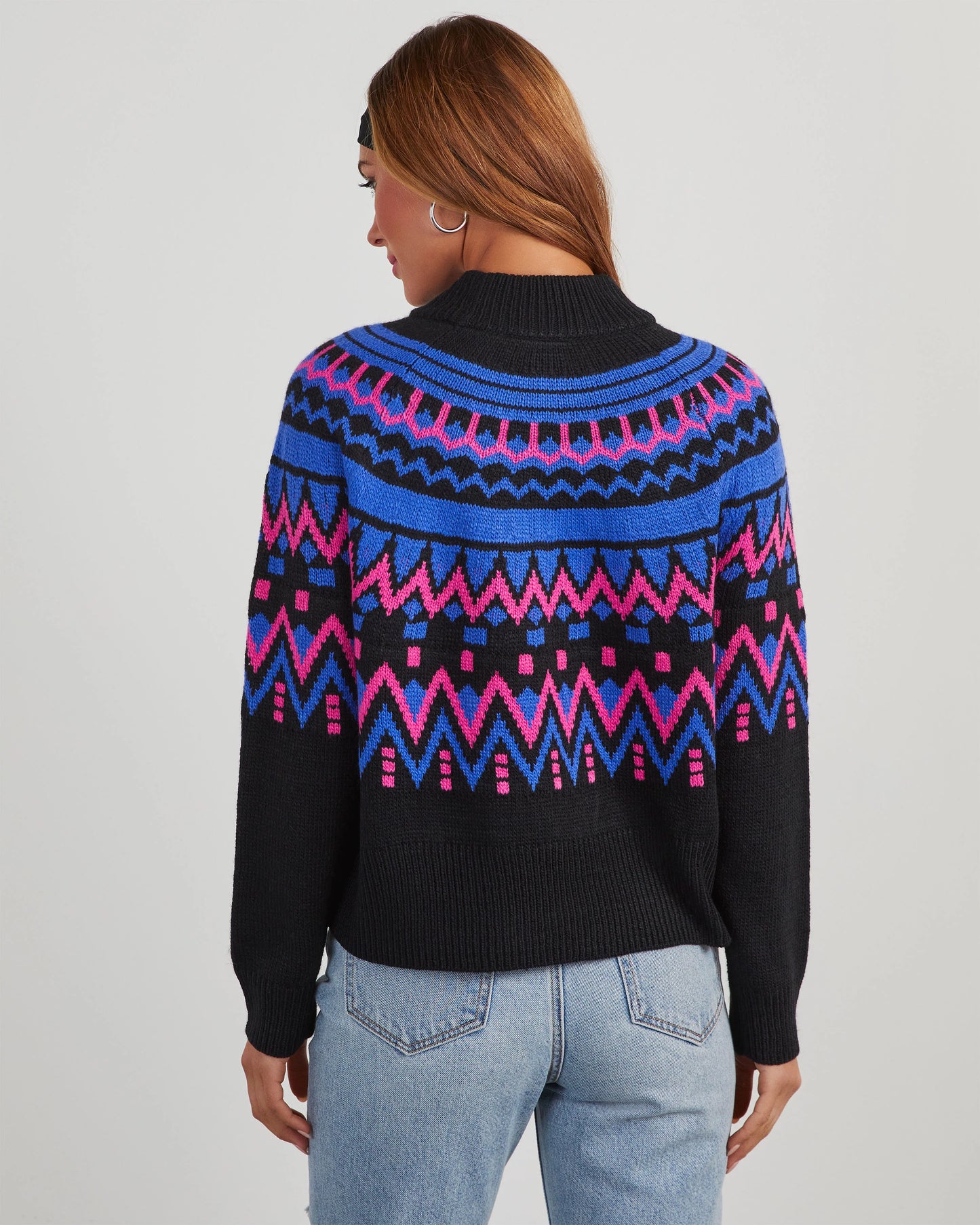 Alpine Fair Isle Mock Neck Sweater