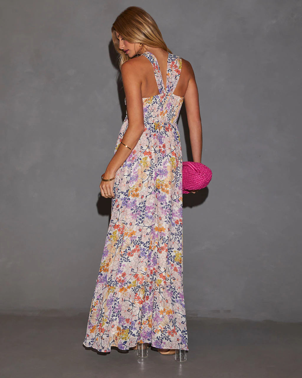 Aulani Halter Neck Printed Empire Maxi Dress