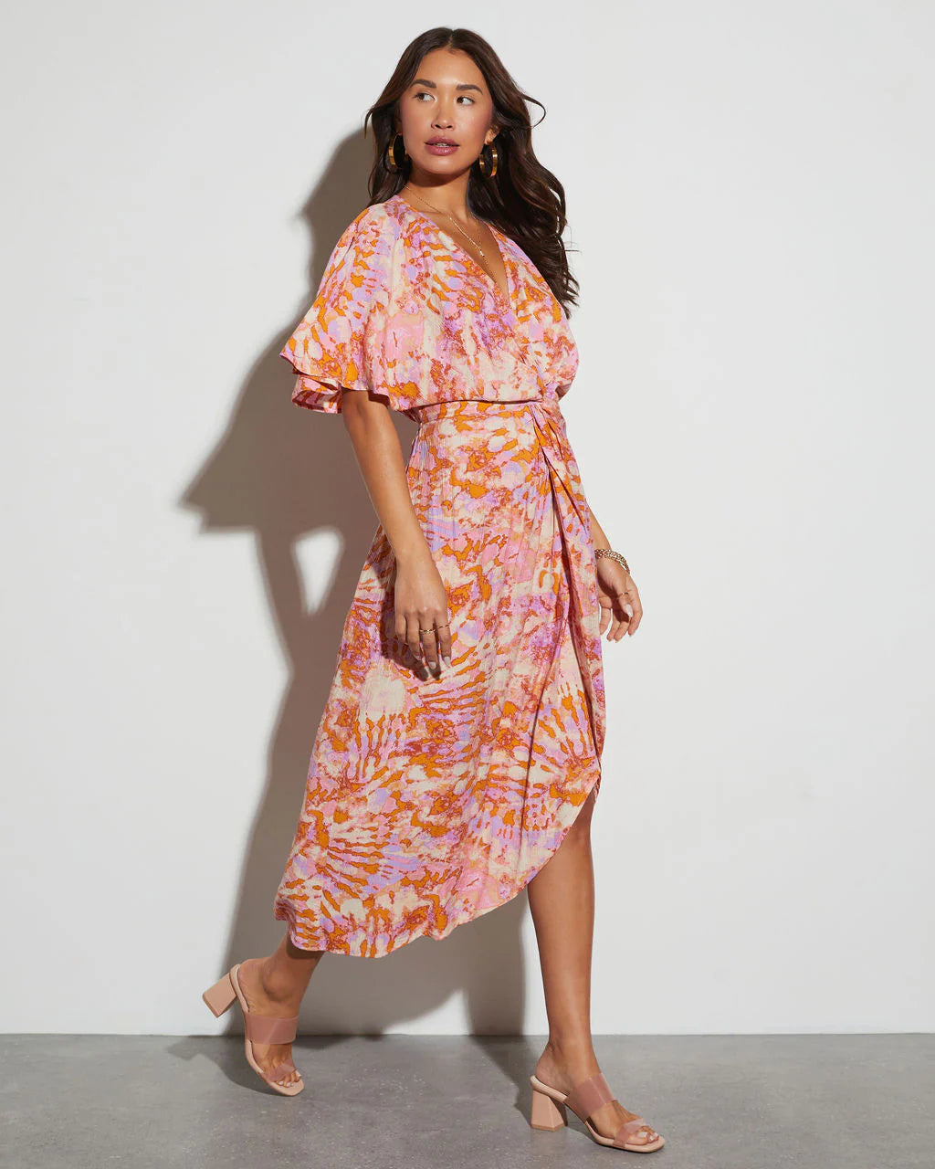 Baylee Printed V-Neck Midi Dress