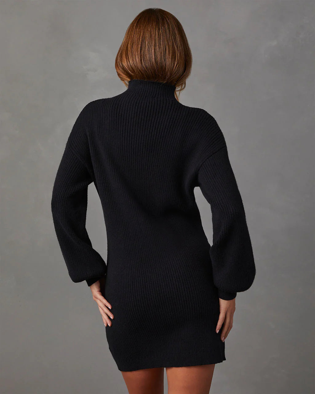 Anastasia Mock Neck Knit Sweater Dress