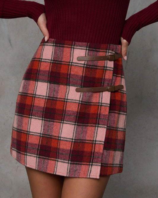 Rosey Plaid Mini Skirt