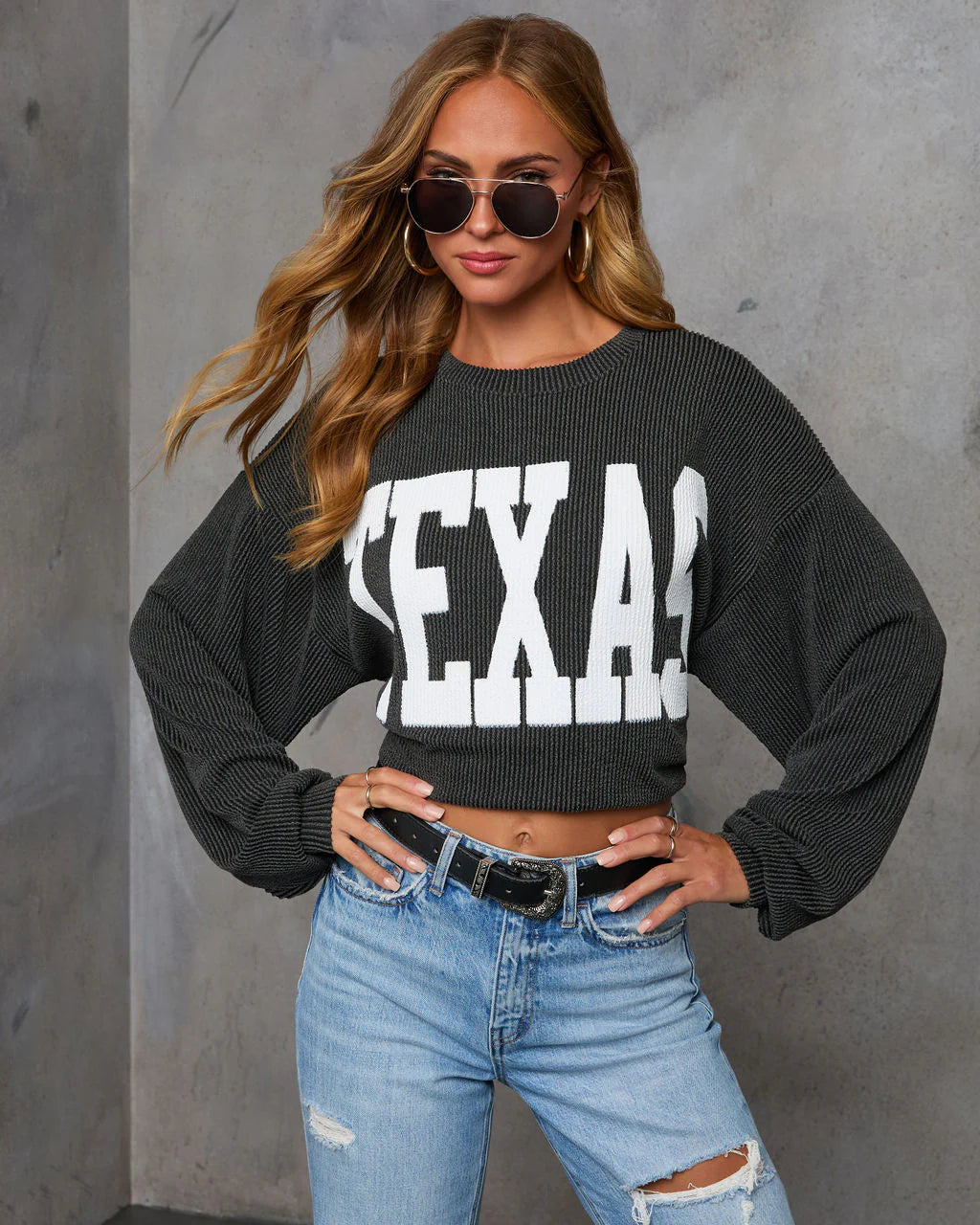 Home Town Rep Ribbed Oversized Sweatshirt