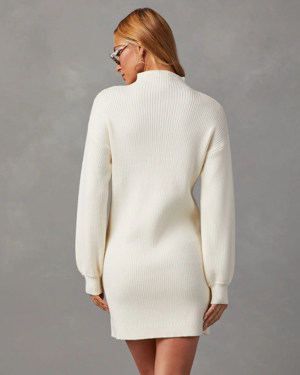 Anastasia Mock Neck Knit Sweater Dress