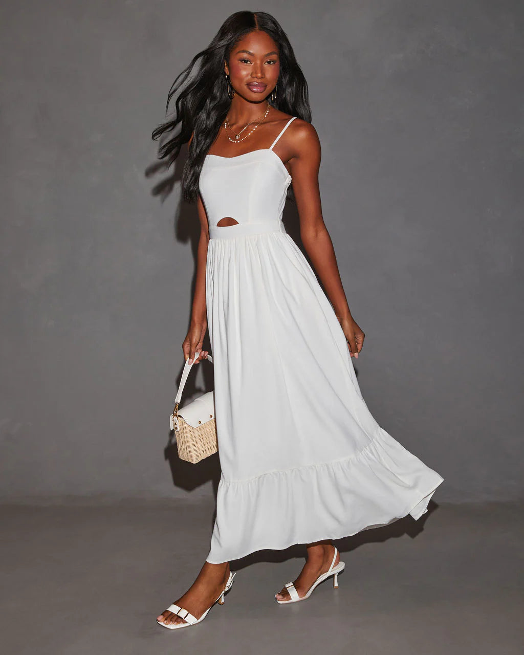 Eleanor A-Line Front Cutout Maxi Dress