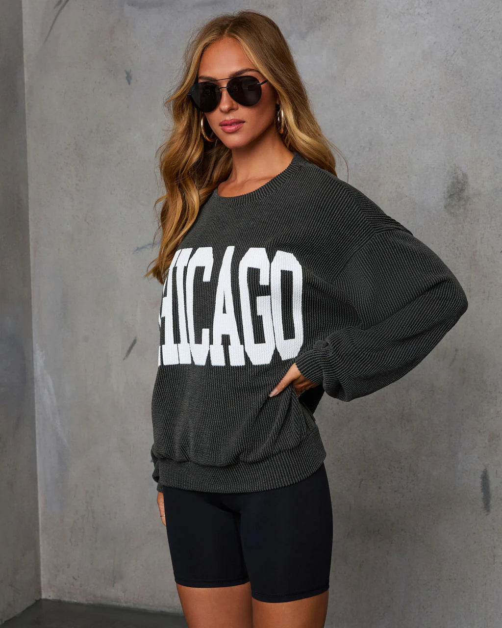 Home Town Rep Ribbed Oversized Sweatshirt