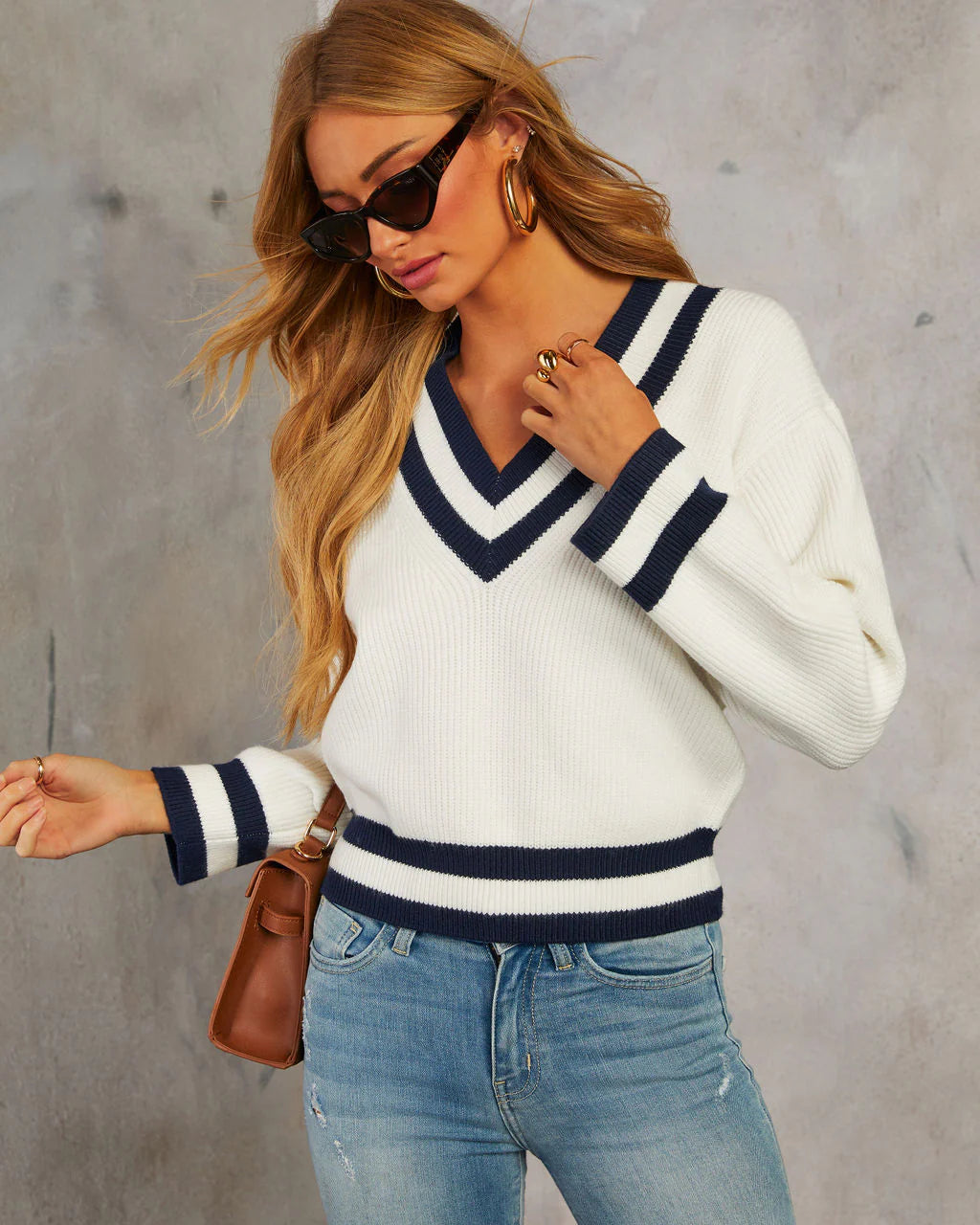 Asher V Neck Pullover Sweater