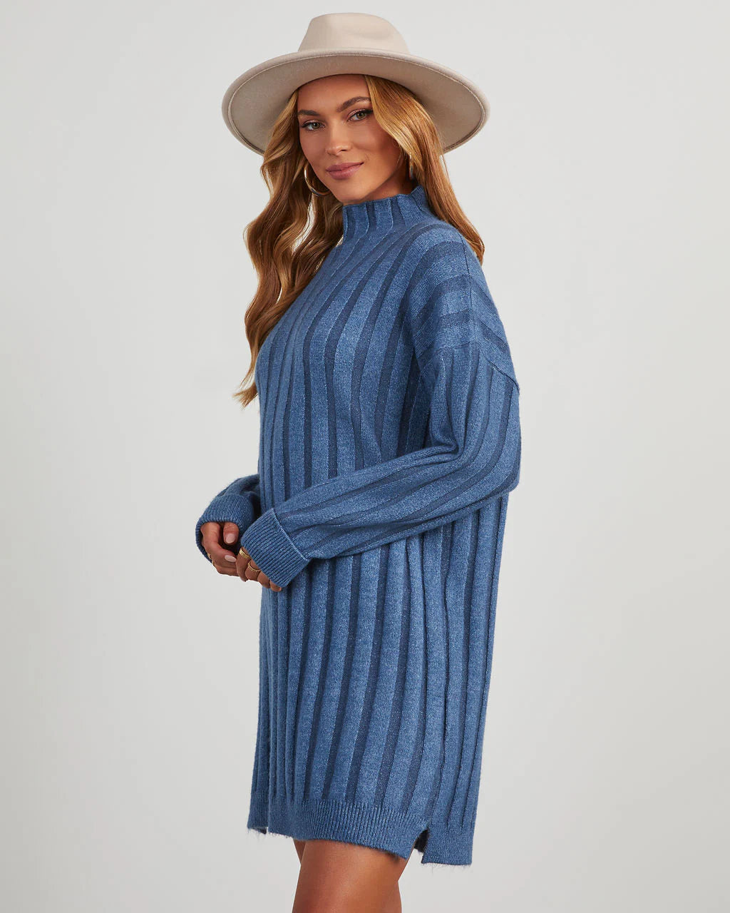 Averie Mock Neck Mini Sweater Dress