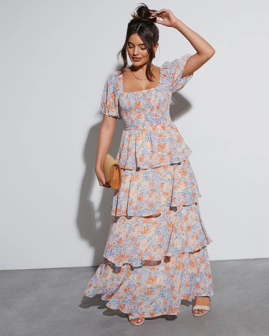 Blooming Beauty Tiered Floral Maxi Dress