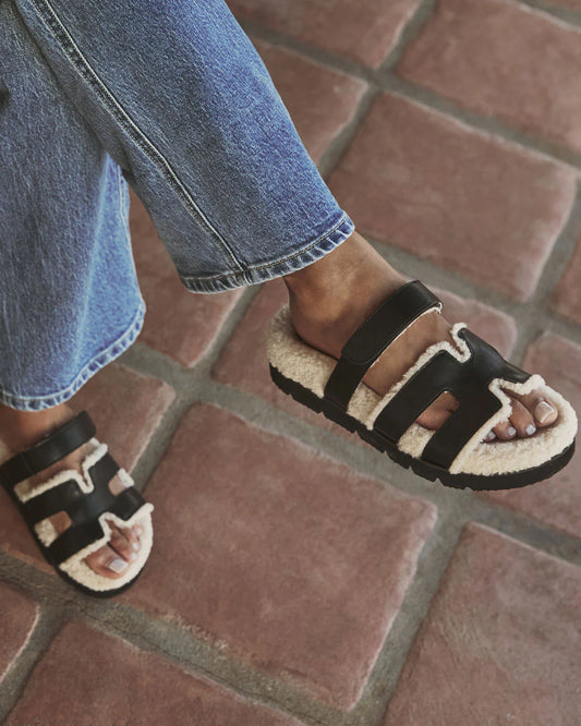 Adelene Sherpa Lined H-Strap Sandal