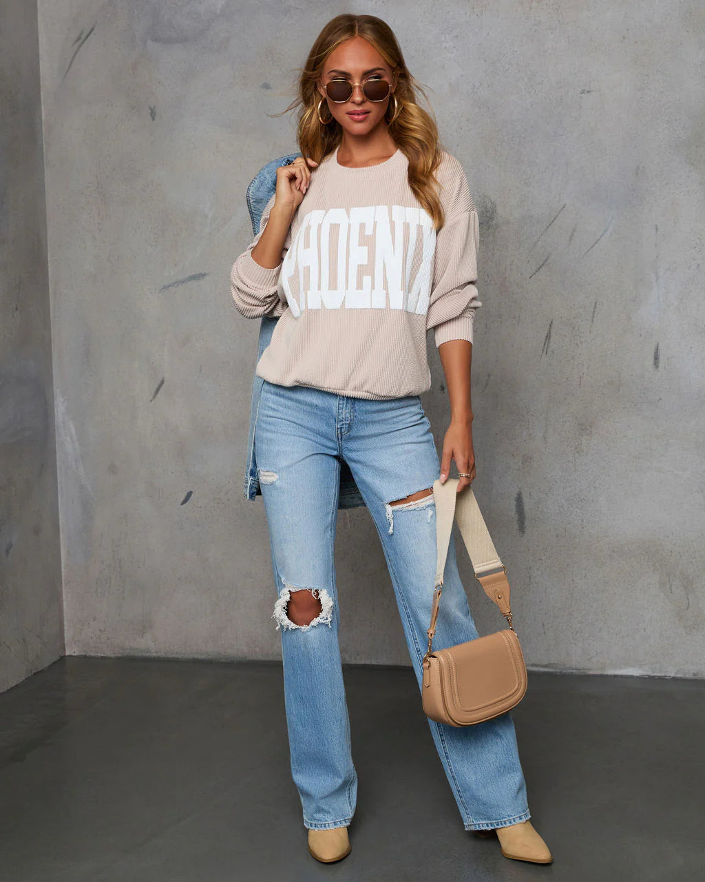 Home Town Rep Ribbed Oversized Sweatshirt