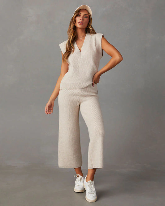 Always Cozy Ribbed Wide Leg Pants