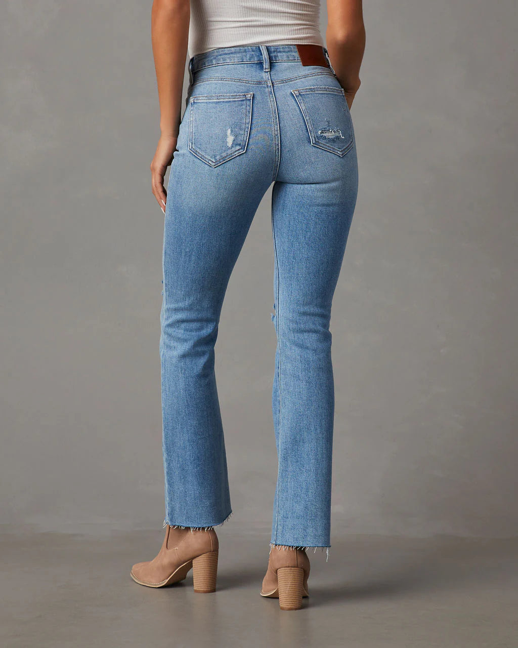 Auggie High Rise Distressed Flare Jeans