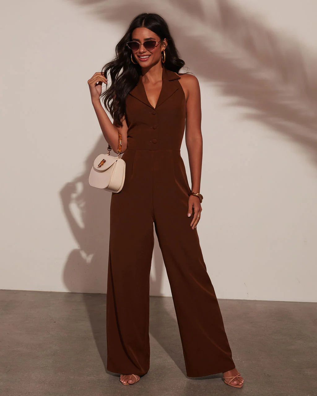 Reine Collared Vest Jumpsuit