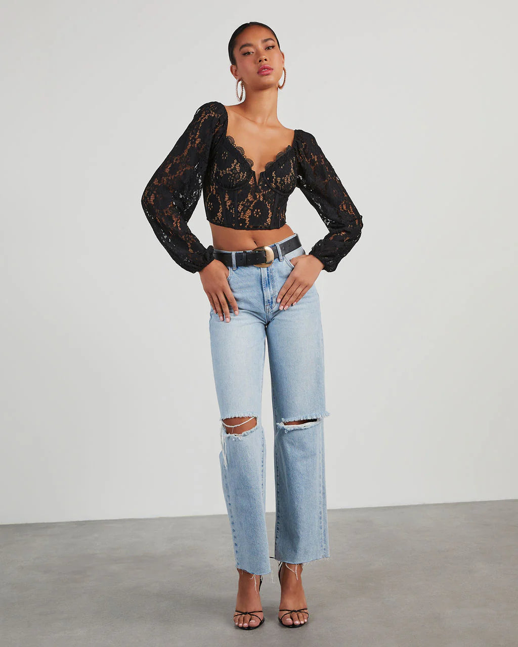 Aubrina Lace Corset Crop Blouse