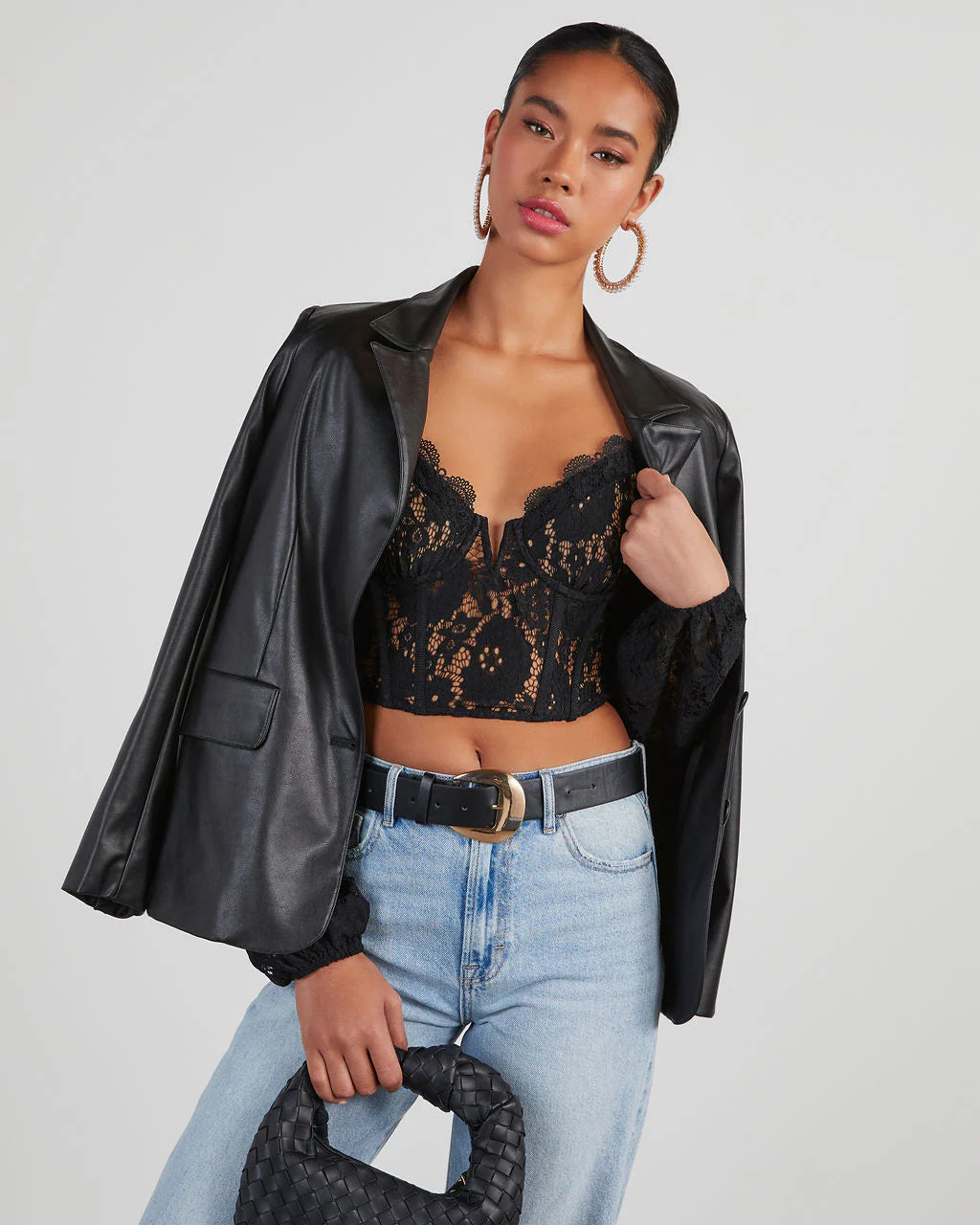 Aubrina Lace Corset Crop Blouse