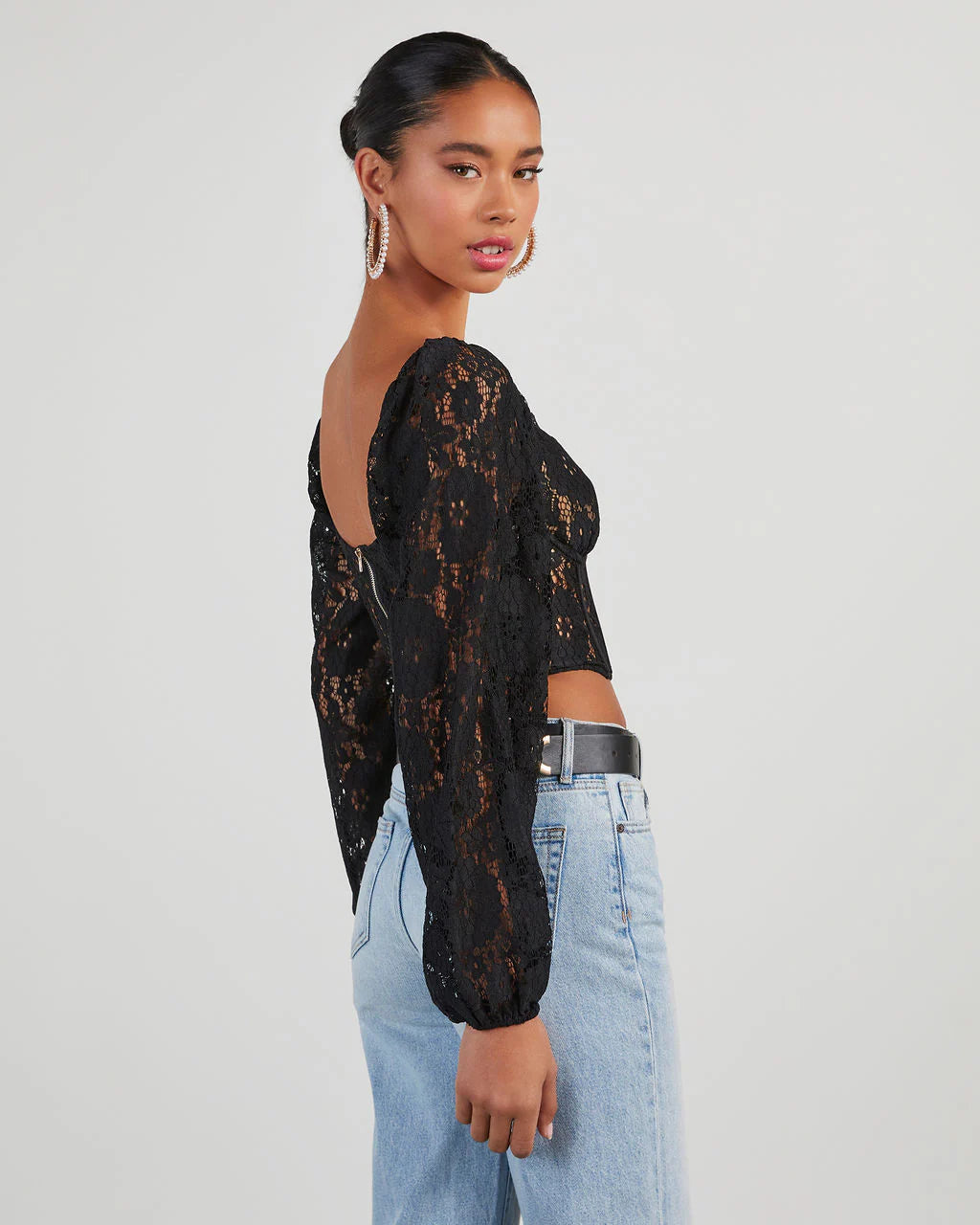 Aubrina Lace Corset Crop Blouse