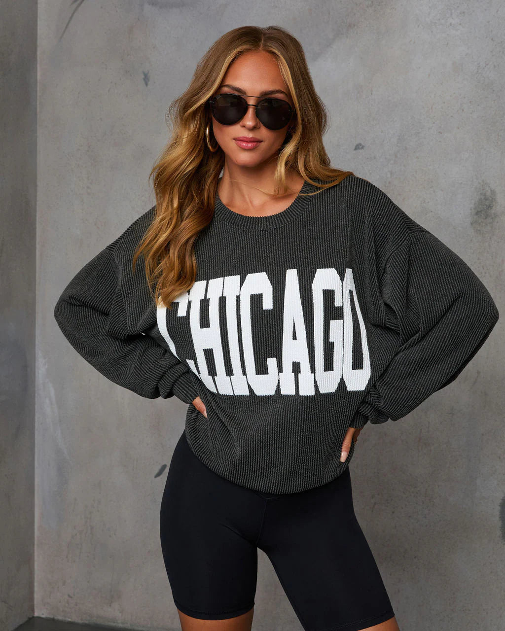 Home Town Rep Ribbed Oversized Sweatshirt