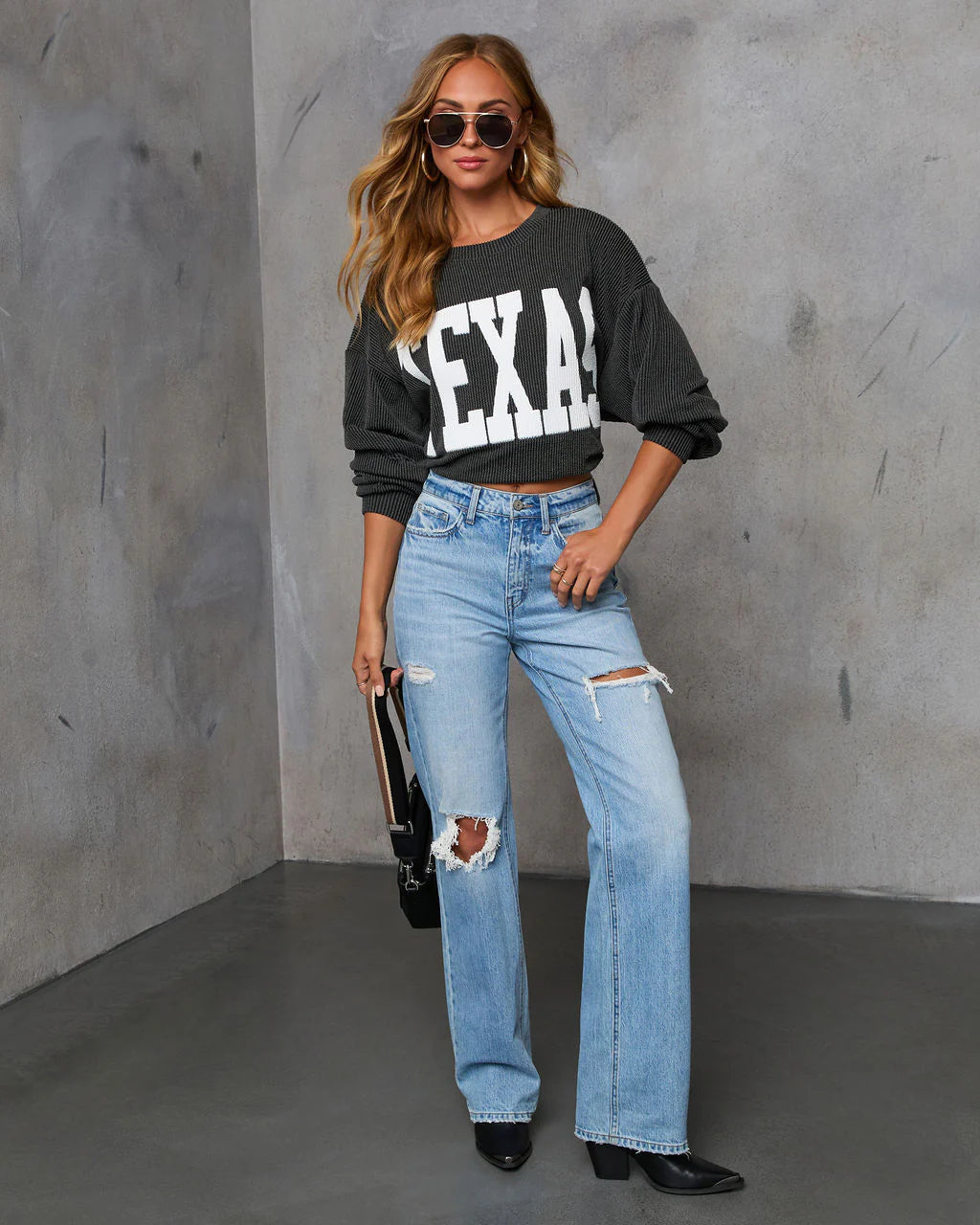 Home Town Rep Ribbed Oversized Sweatshirt