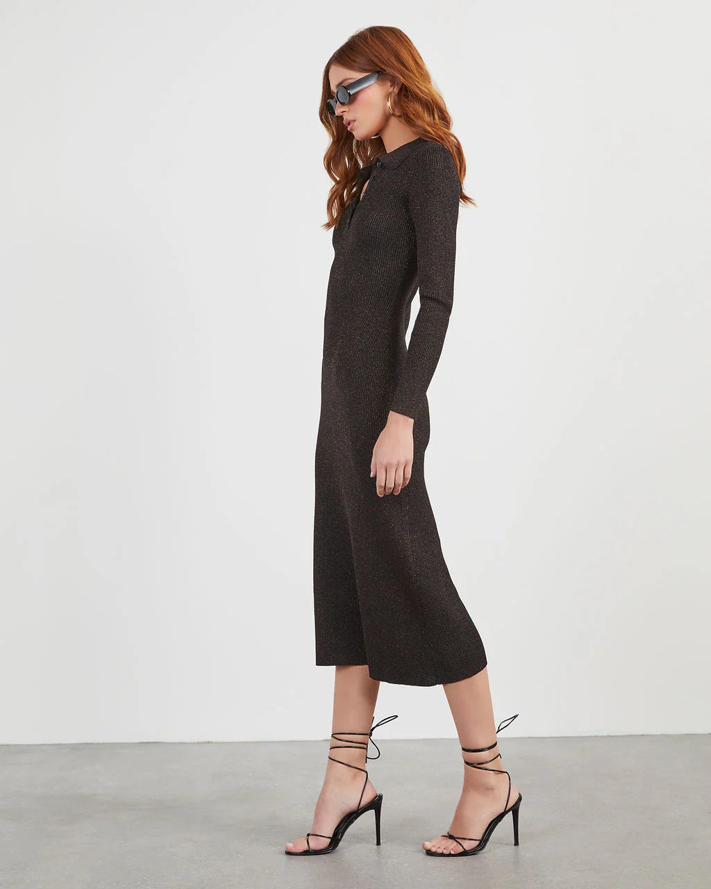 Aubree Long Sleeve Knit Midi Dress