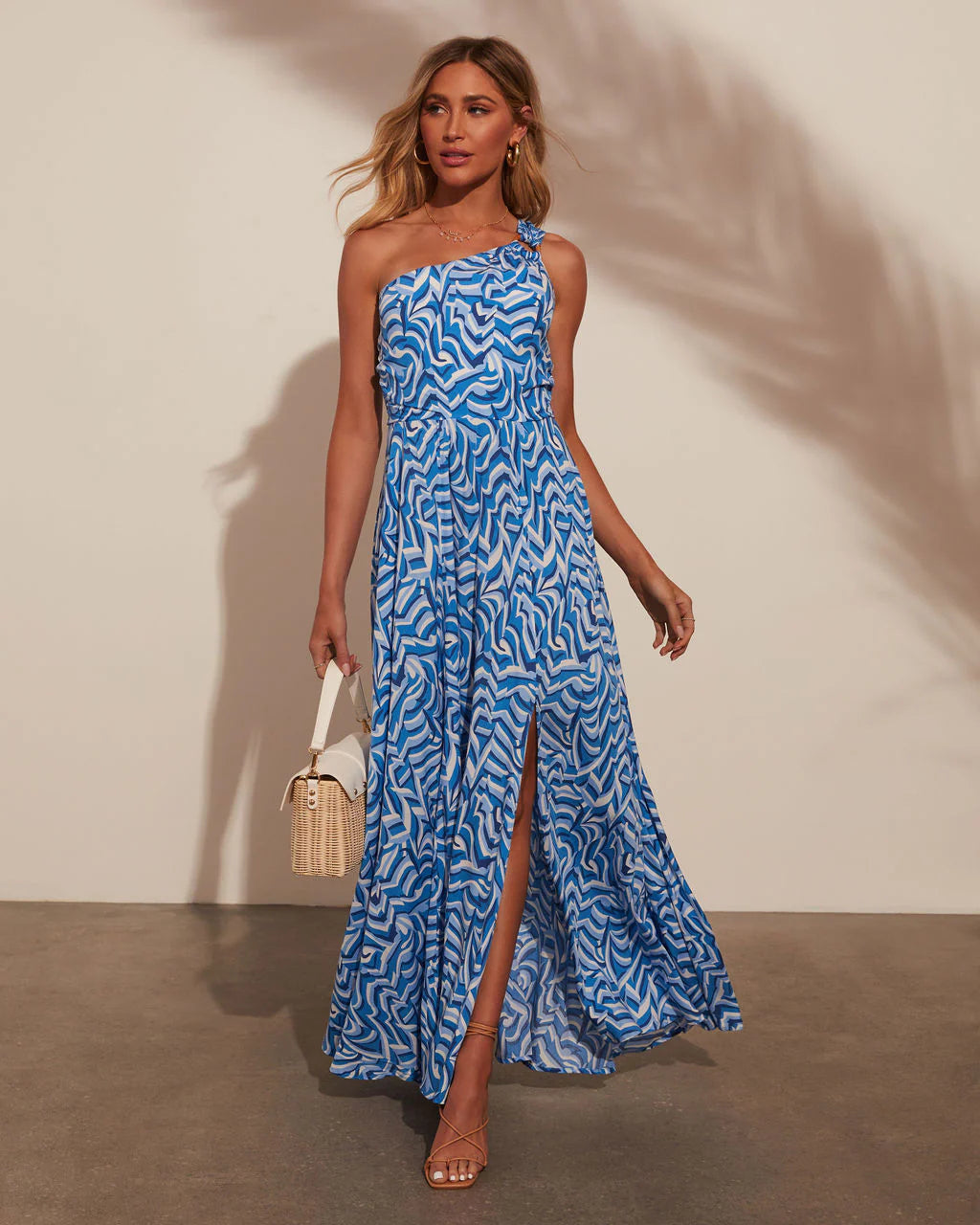 Maybelle One Shoulder Printed Maxi Dress