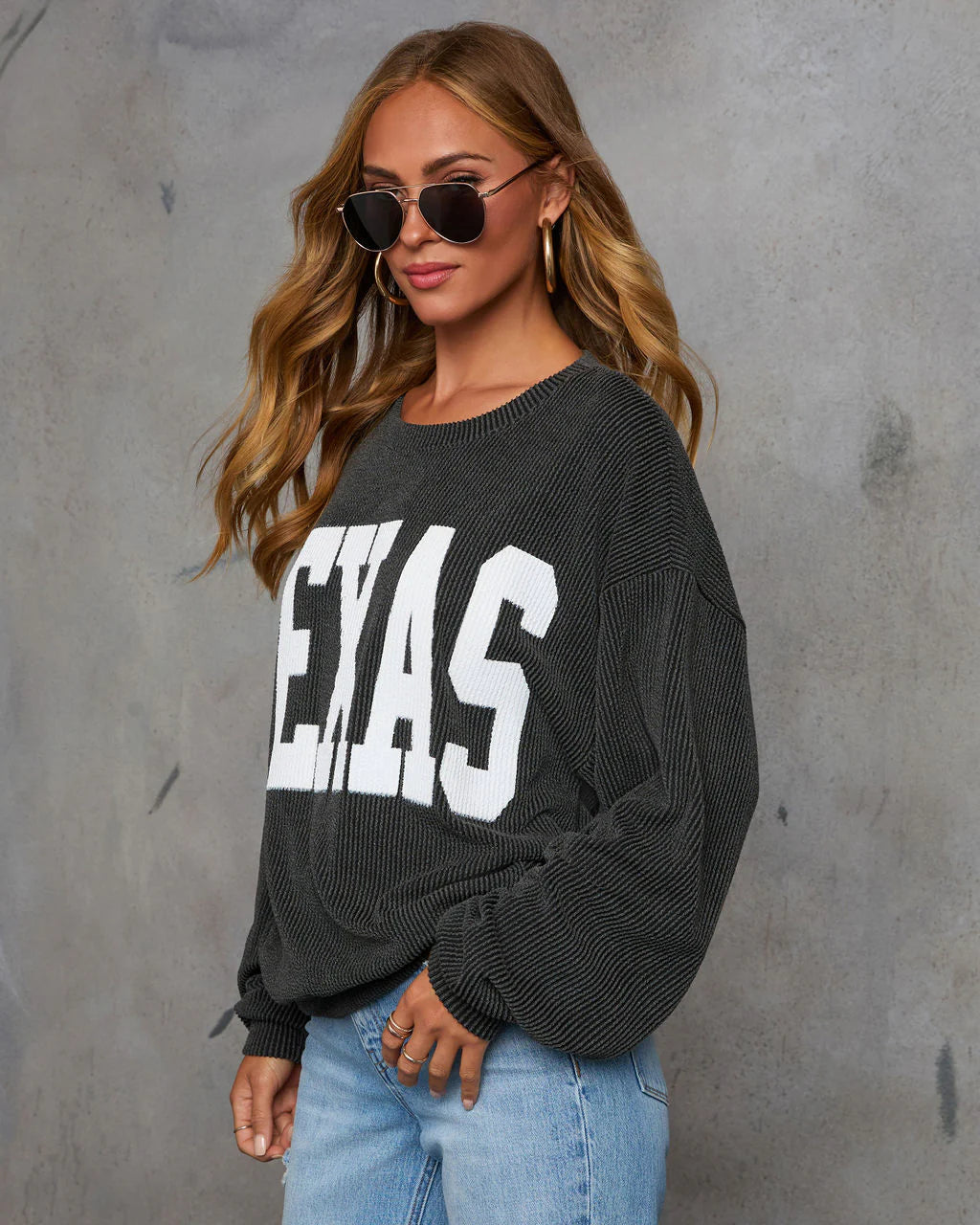 Home Town Rep Ribbed Oversized Sweatshirt