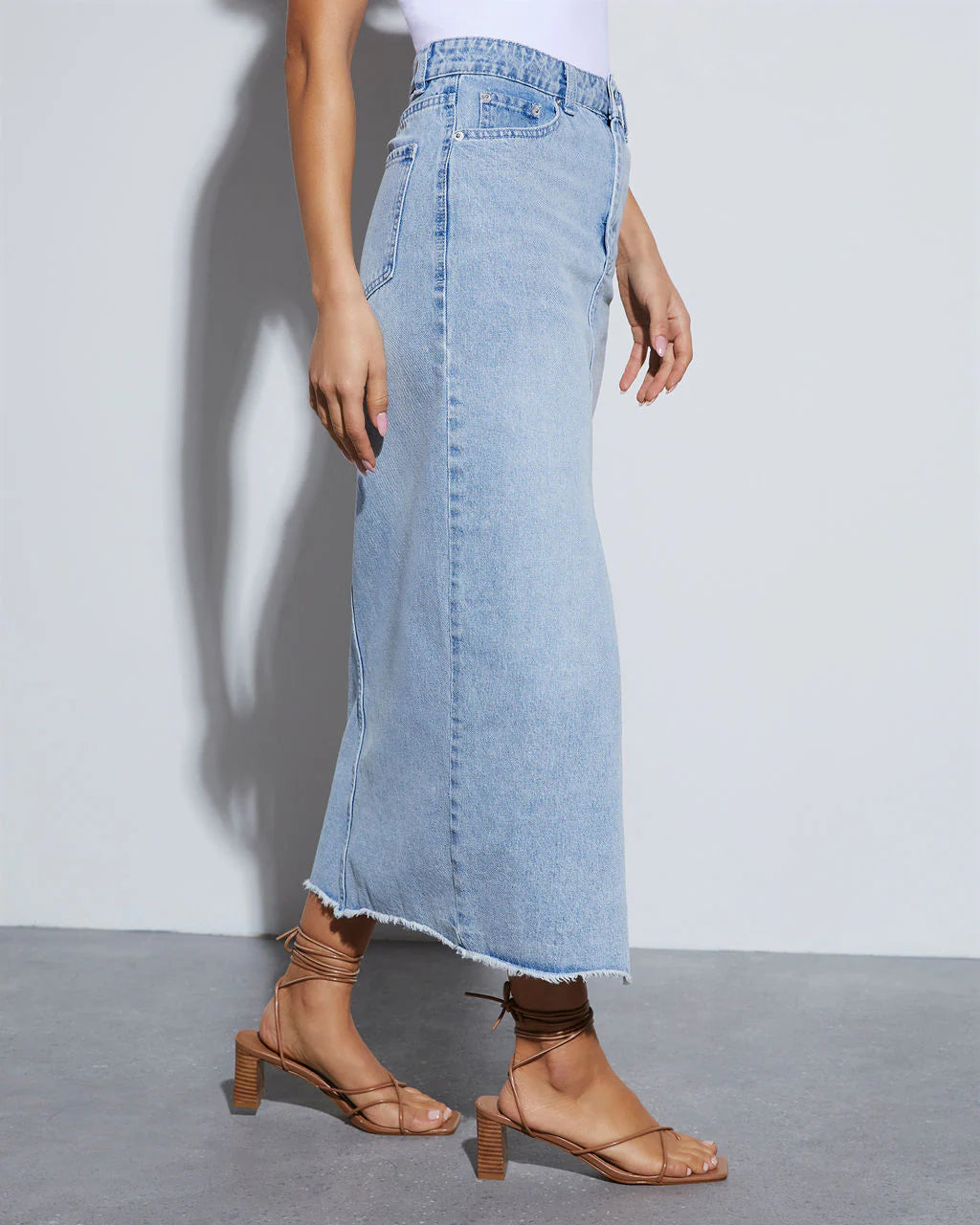 Rizz Denim Midi Skirt