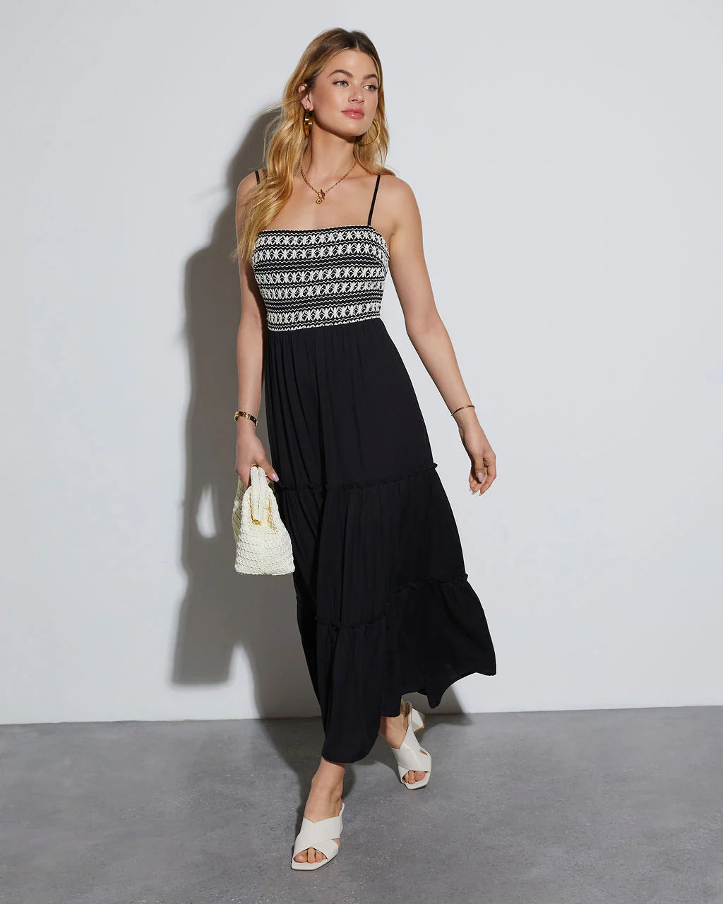 Petra Striped Tiered Maxi Dress