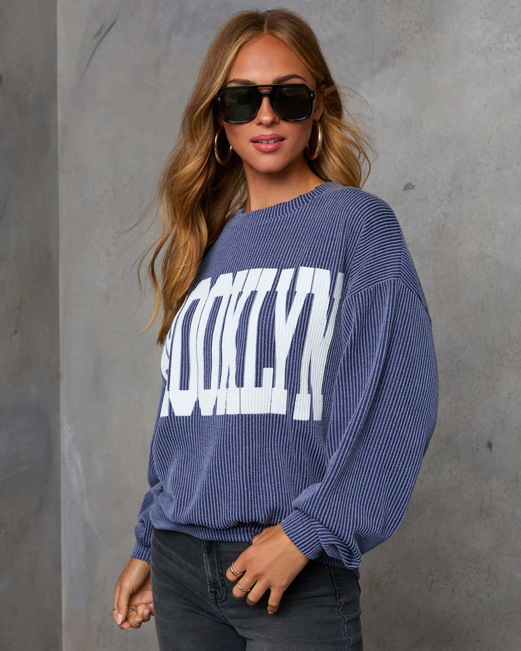 Home Town Rep Ribbed Oversized Sweatshirt