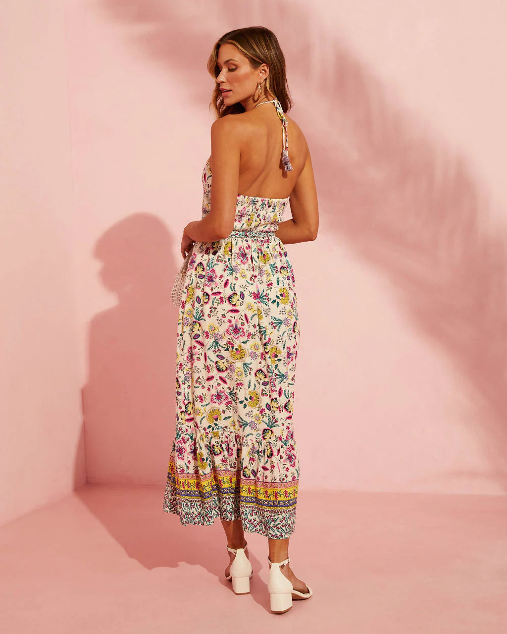 Greyson Halter Floral Maxi Dress