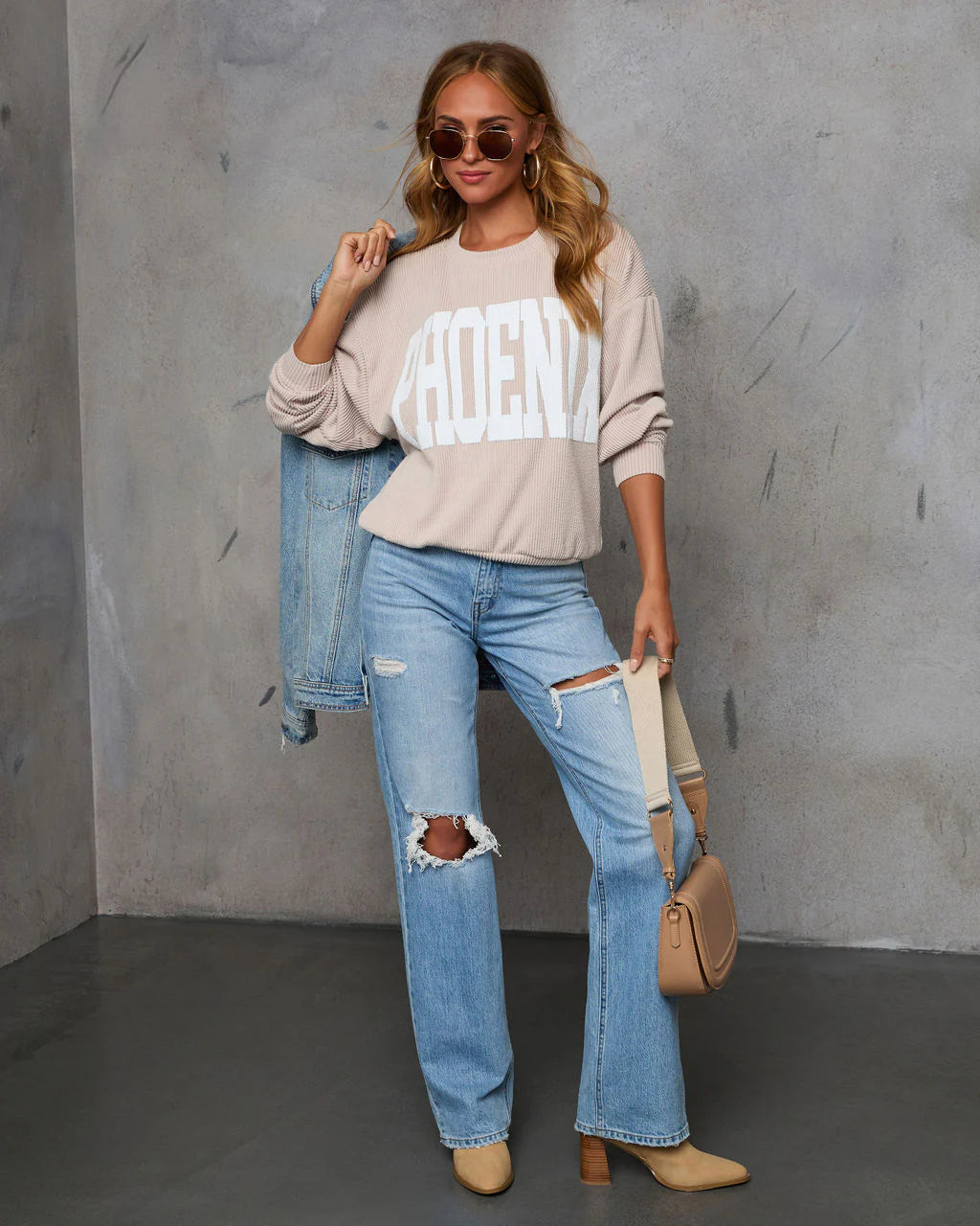 Home Town Rep Ribbed Oversized Sweatshirt