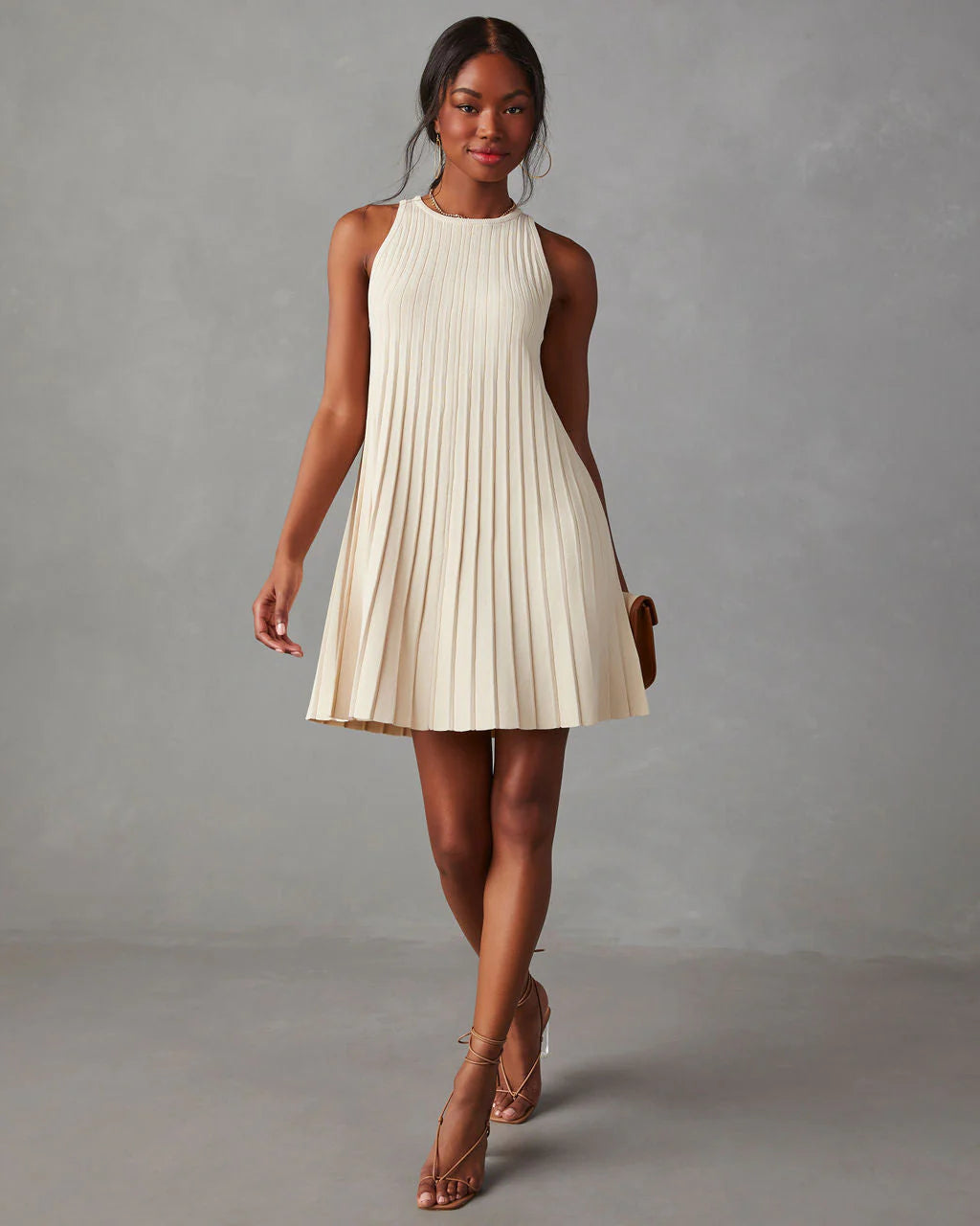 Laurie Sleeveless Pleated Mini Dress