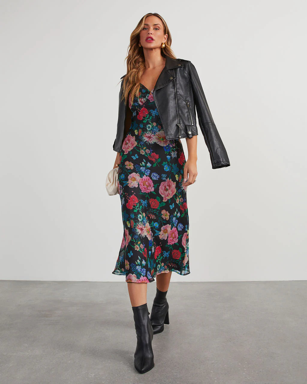 Don't Go Yet Slip Floral Midi Dress