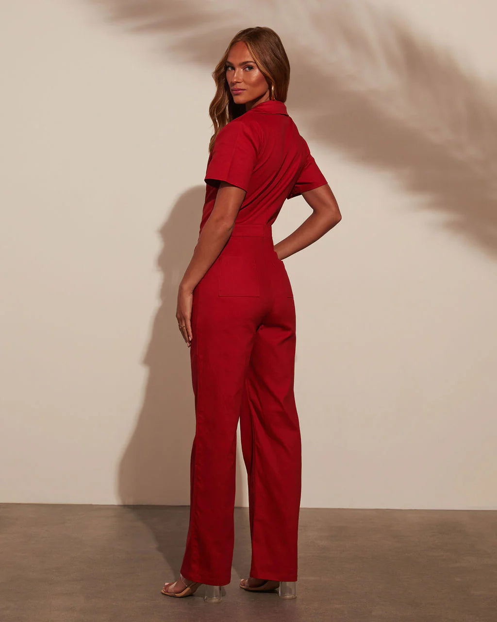 Amirah Button Down Pocketed Jumpsuit