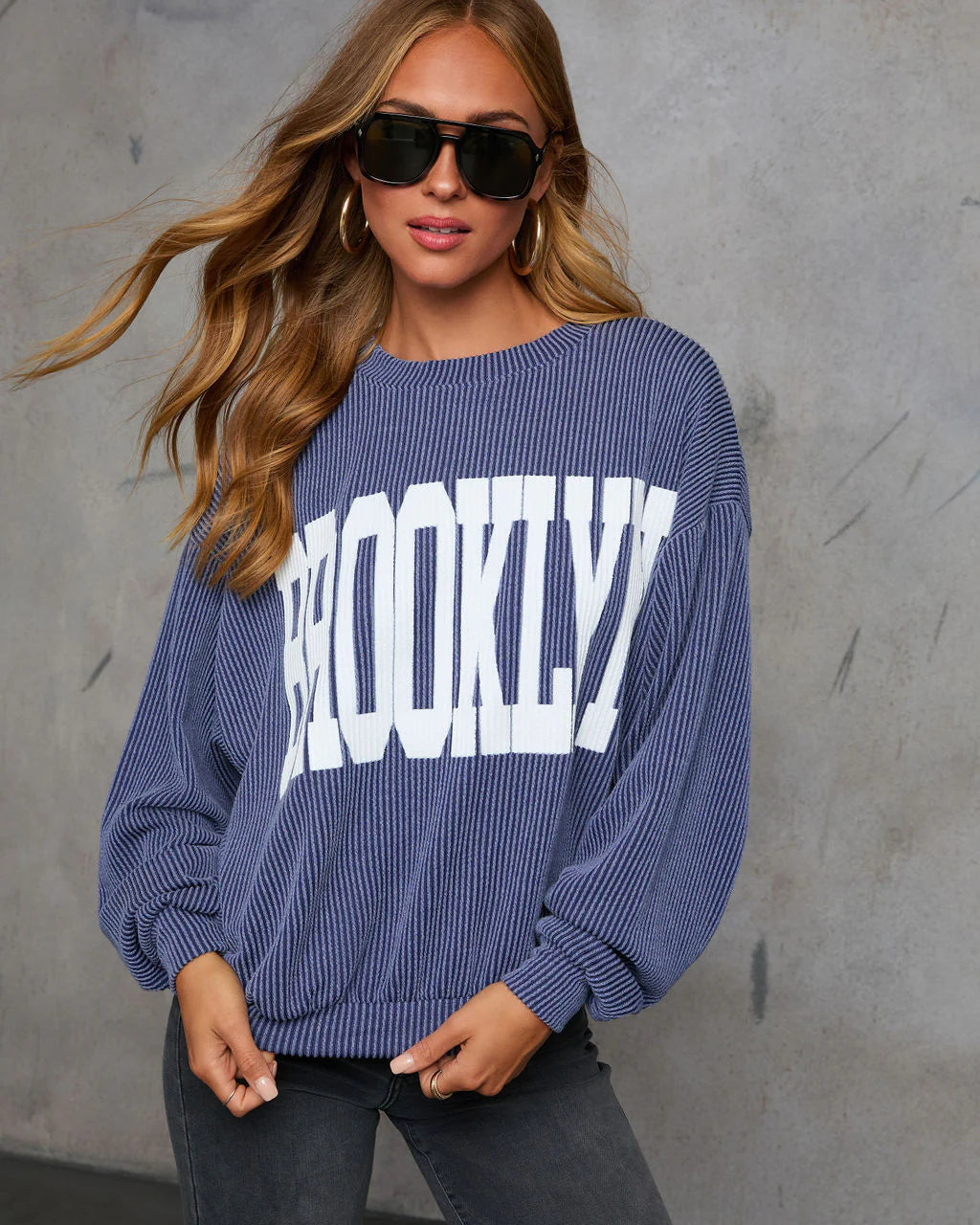 Home Town Rep Ribbed Oversized Sweatshirt