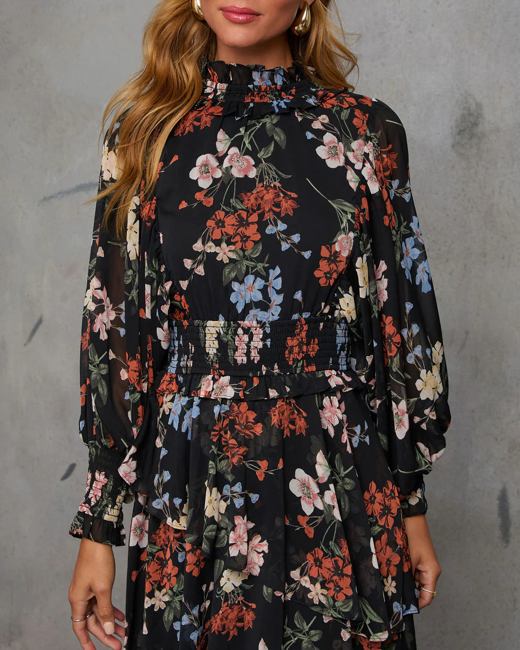 Flower Market Floral Print Midi Dress