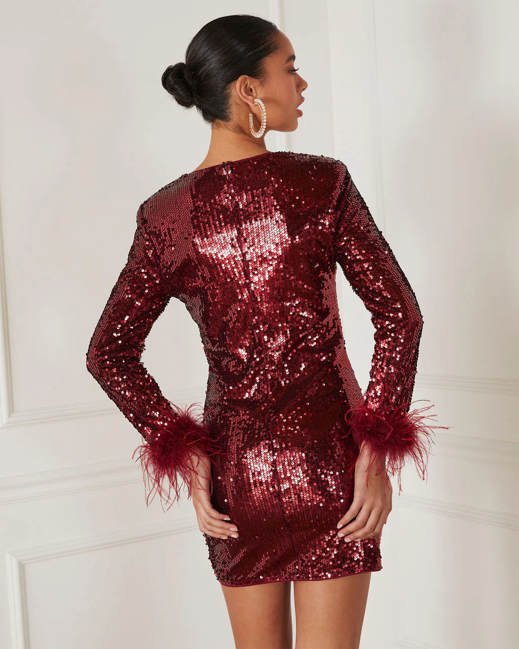 Dasha Sequin Long Sleeve Mini Dress