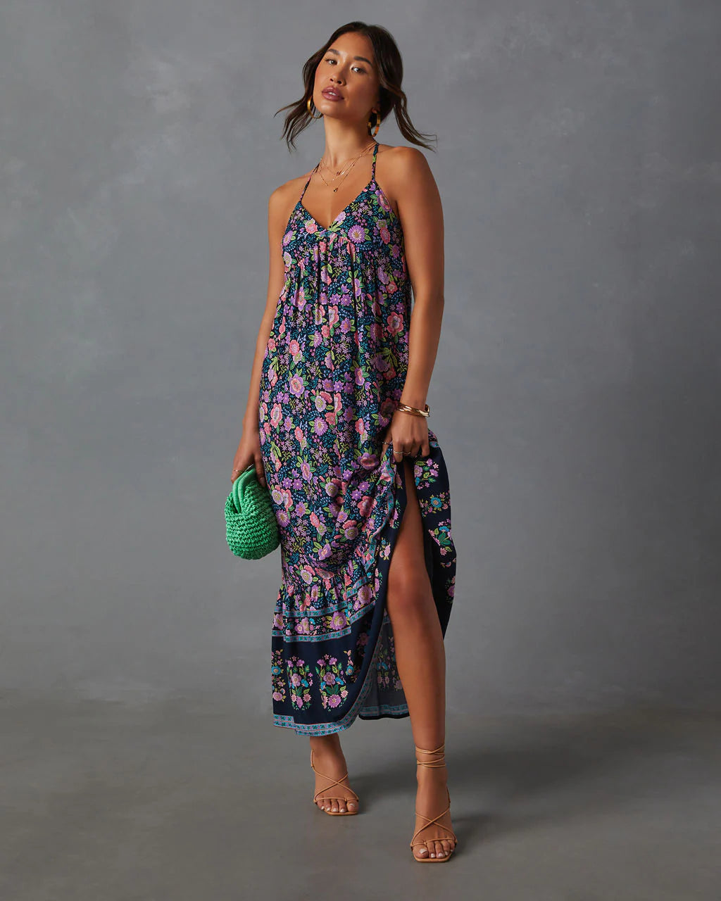 Lyssa V-Neck Empire Maxi Dress