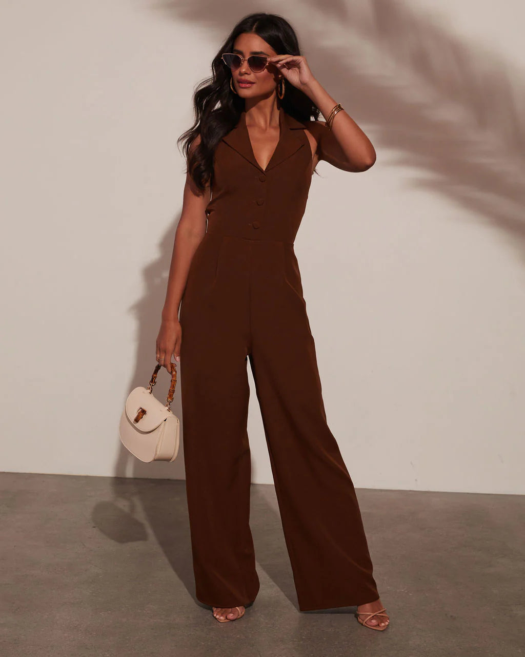 Reine Collared Vest Jumpsuit