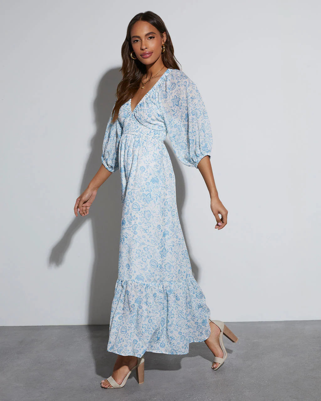 Bailey Long Sleeve Floral Maxi Dress