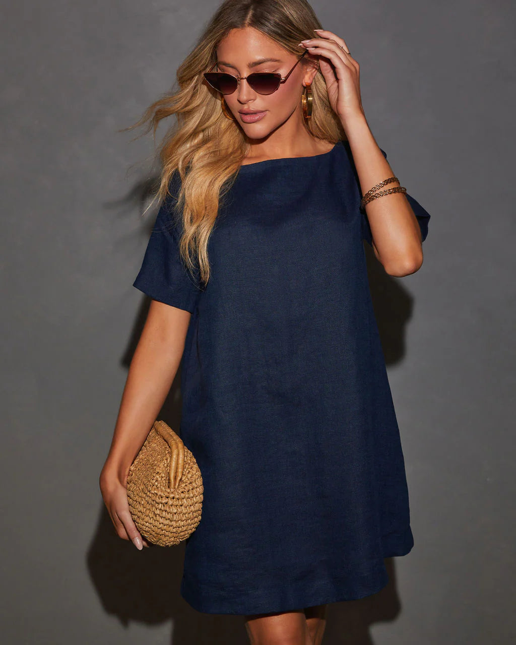 Kelsea Linen Shift Dress