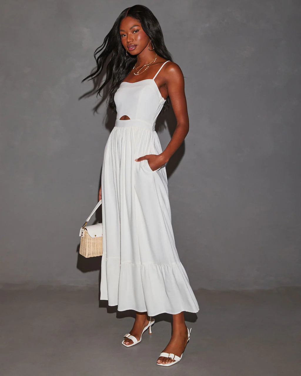 Eleanor A-Line Front Cutout Maxi Dress