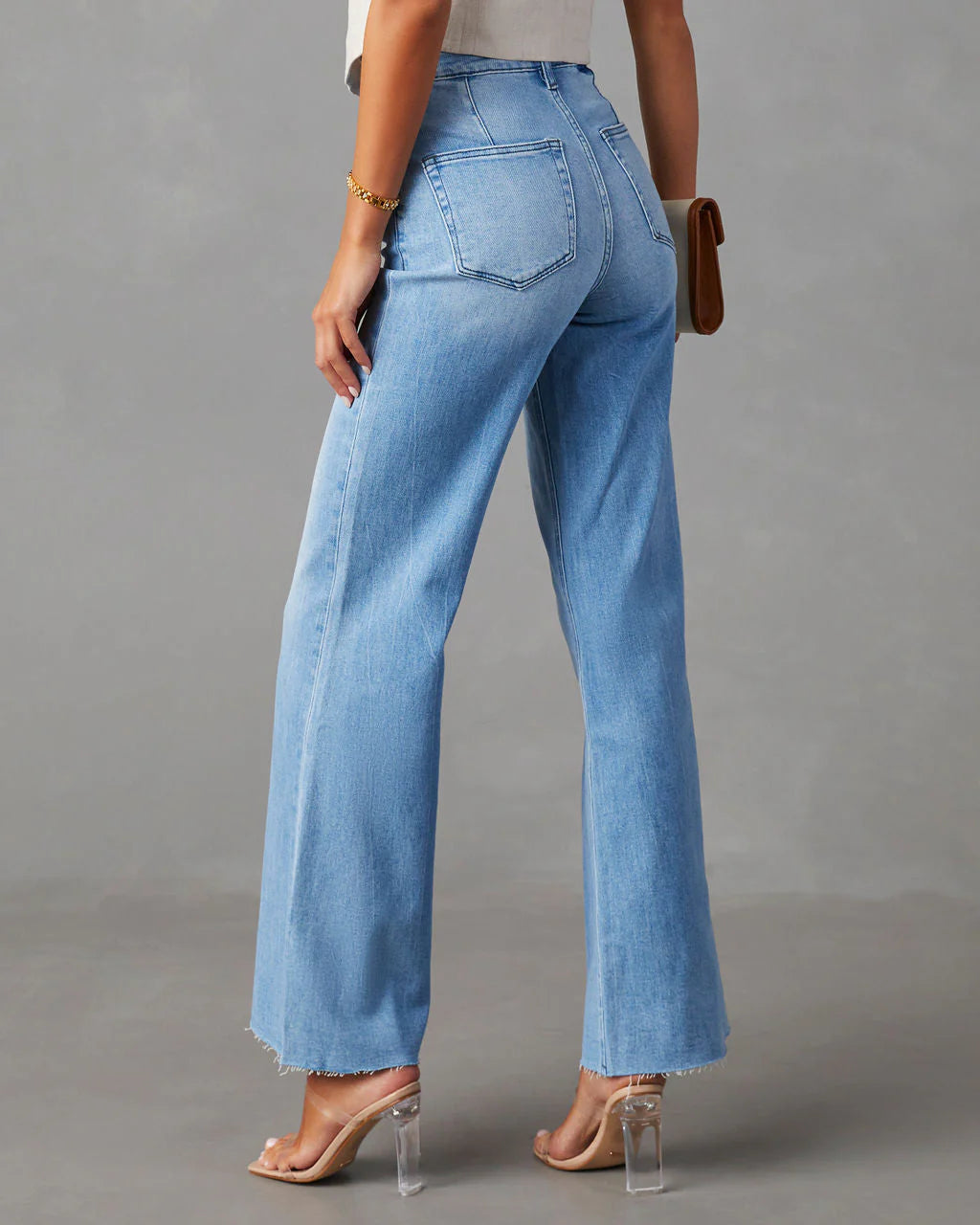 Aleesia Mid Rise Wide Leg Jeans