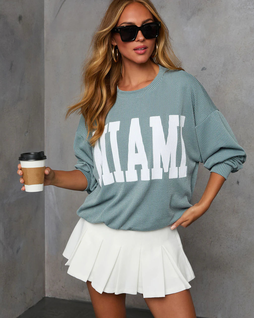 Home Town Rep Ribbed Oversized Sweatshirt